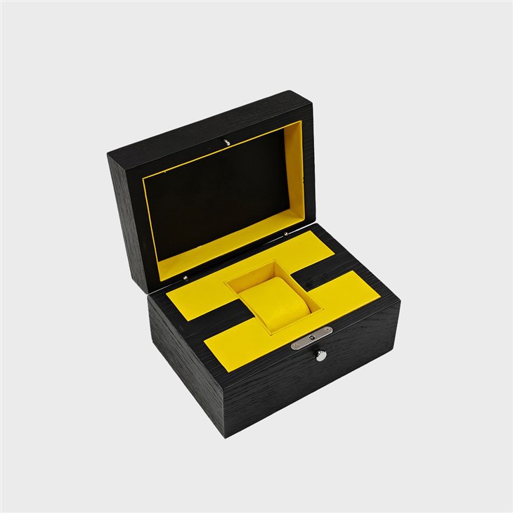 صندوق ساعة من الخشب الحقيقي